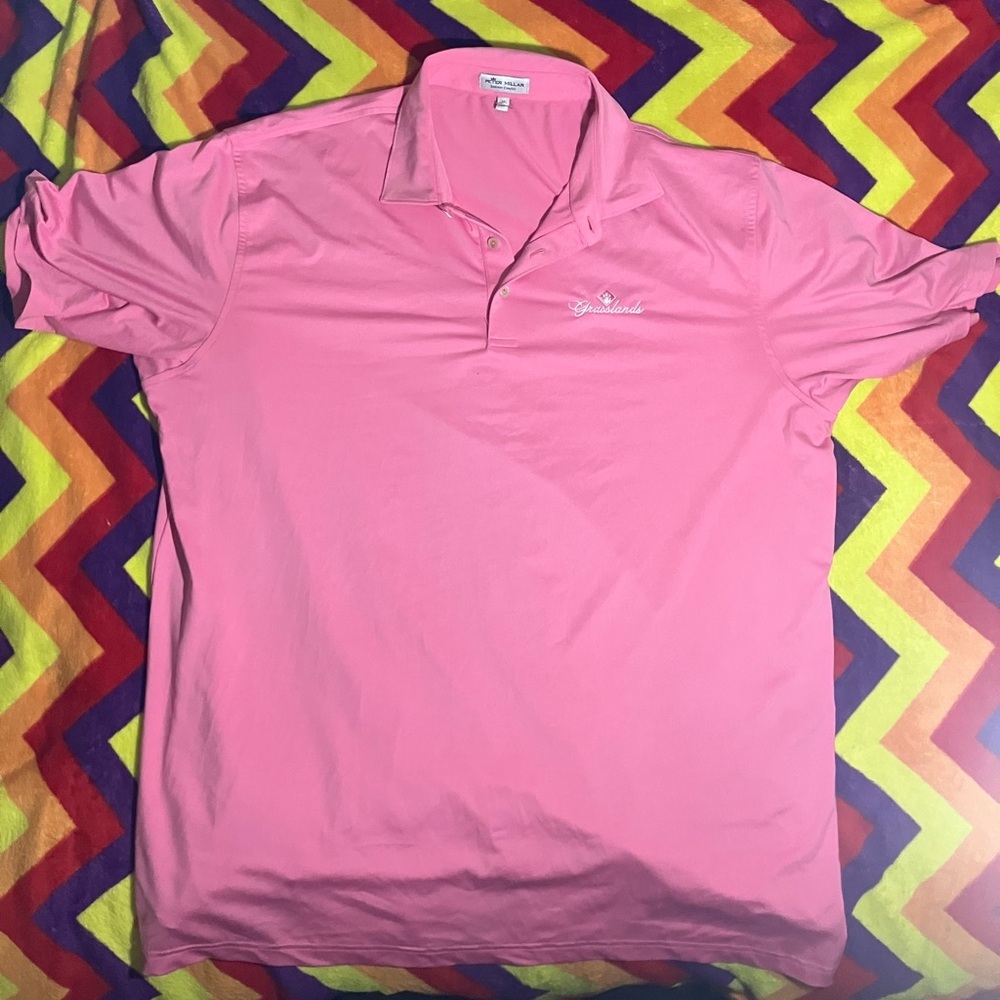 Peter Millar-summer comfort men’s XL polo shirt pink color